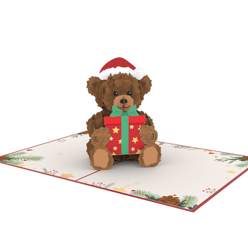 Kerst teddy pop-up kaart