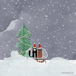 postkort - serie 'Jul'- 'Ot og Sien fejrer jul'