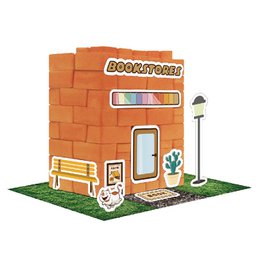 Construction kit STEAM DIY Bookstore - Brick - first make your own bricks and then build!