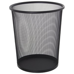 BLACK METAL GRID TRASH BIN °30X34CM LL80108