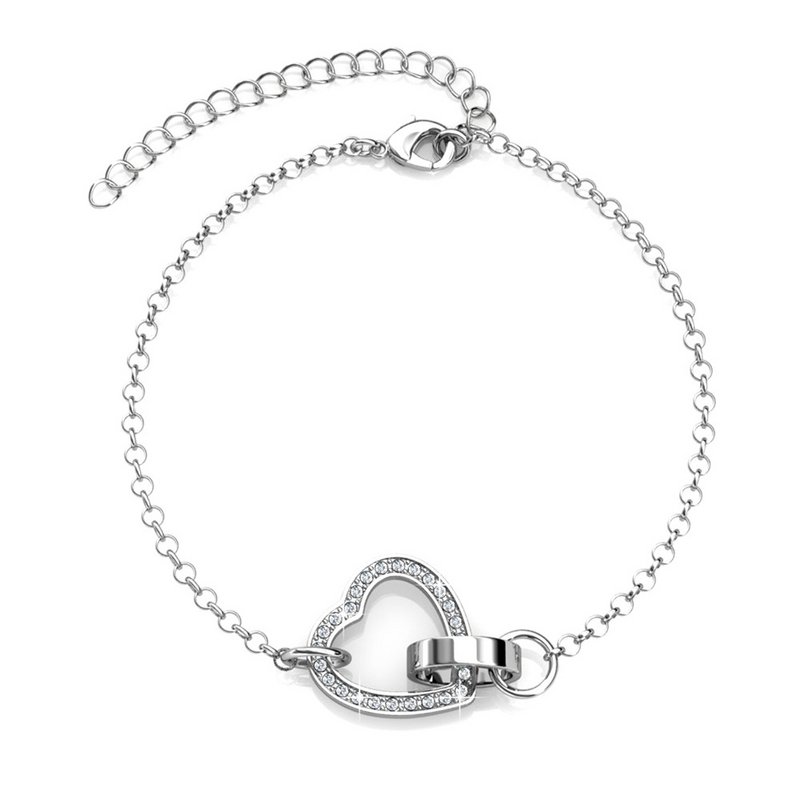 Bracciale Cuore Chiuso - Argenté et Cristal