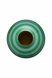 Vase Metal Stripes Green 32cm