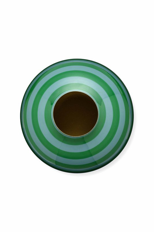 Vase Metal Stripes Green 32cm