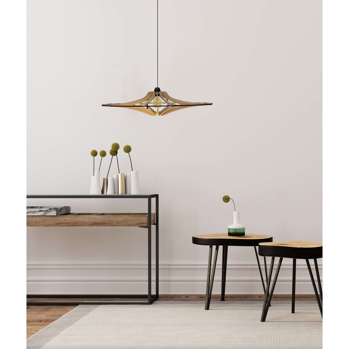 Suspension Design bois D65cm  SINGING BRUT