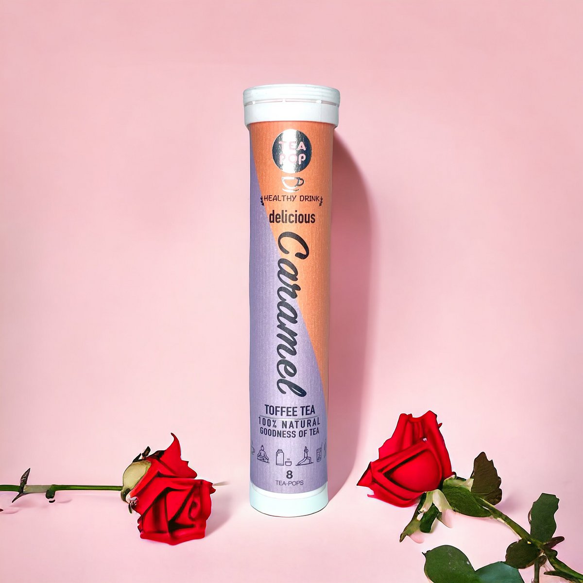 Caramel Tea-Pop, thé gourmand à infusion rapide (plateau de 8 tubes)