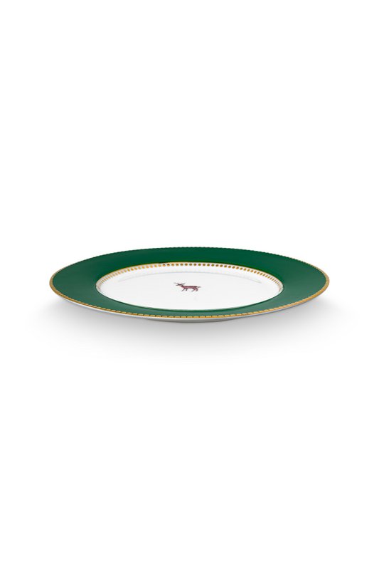 Plate Love Birds Deer Dark Green 21cm