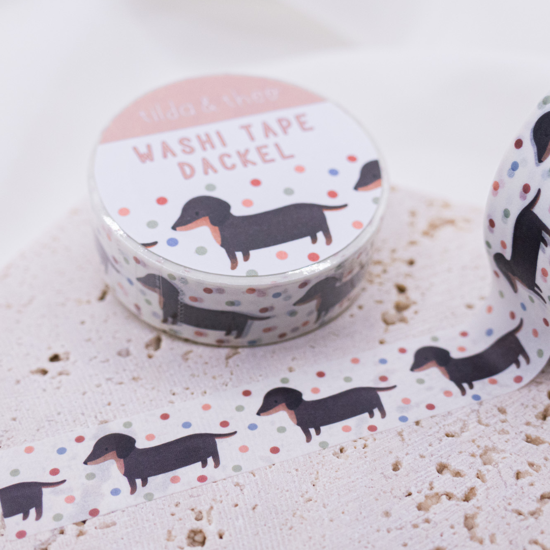 Washi Tape Teckel - Ruban adhésif Dog Washi Tape Masking Tape Race de chien
