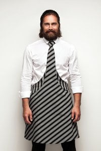 Tie-Apron / Chef, Black-Silver