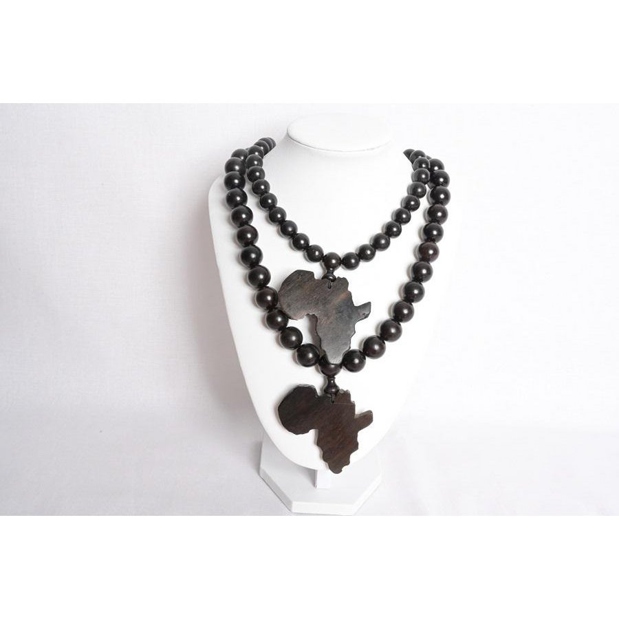 Collana da Uomo Africana: in perle e legno di ebano