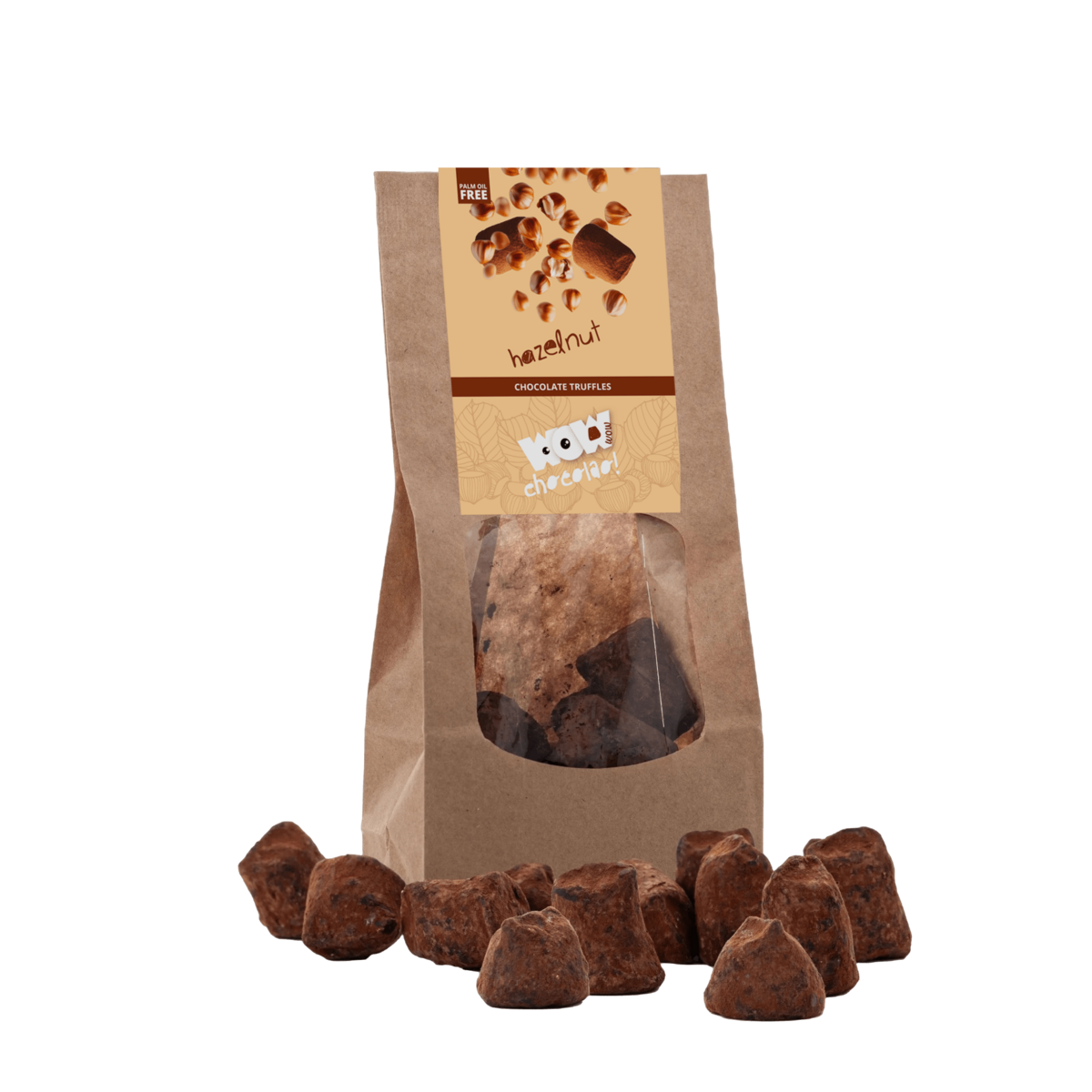 Truffes au chocolat à la noisette - Sac biodégradable 130g