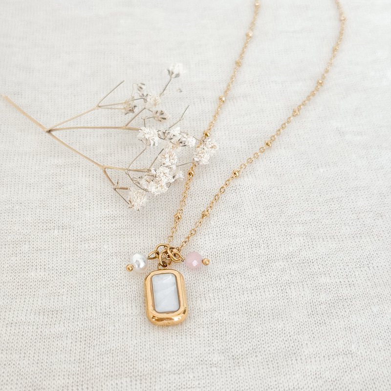 Collana Schelp, Pearl & Jade - Oro