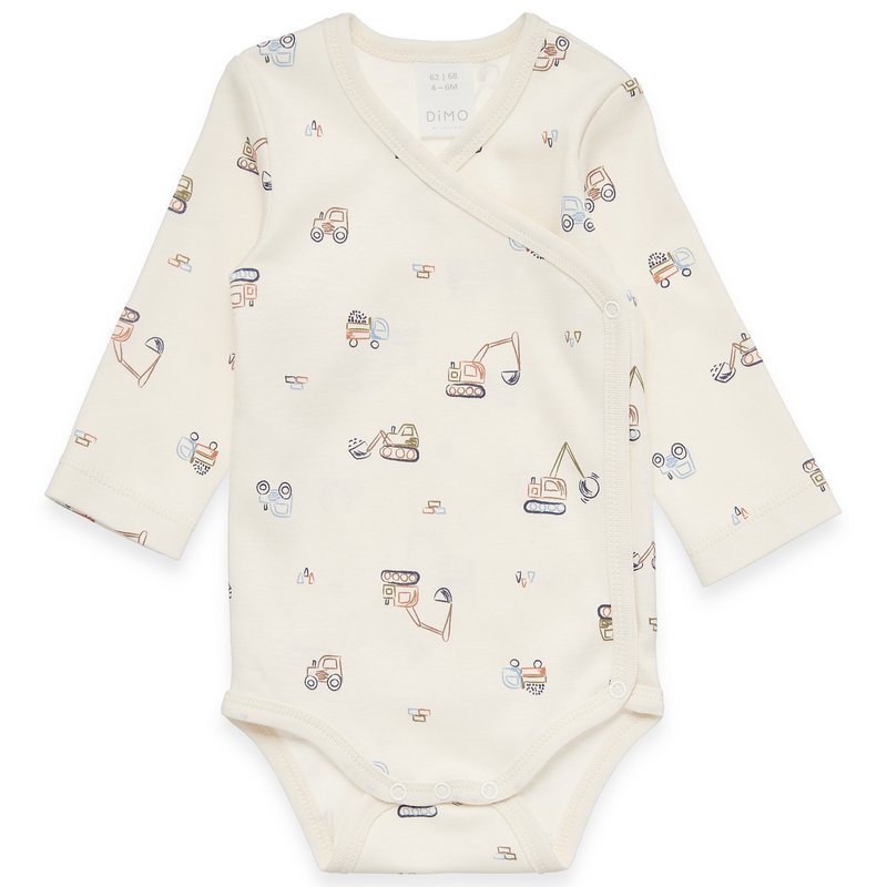 Babyoverslagrompertje lange mouwen - interlock - beige