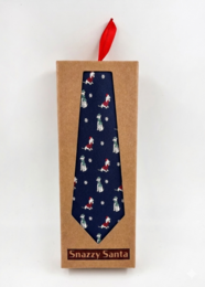 Tie - Dark blue with xmas dogs