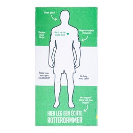 Strandhåndklæde 'HIER LEG EEN ECHTE ROTTERDAMMER'