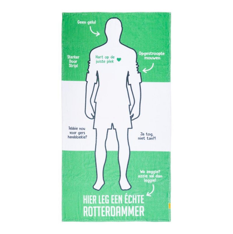 Strandhåndklæde 'HIER LEG EEN ECHTE ROTTERDAMMER'