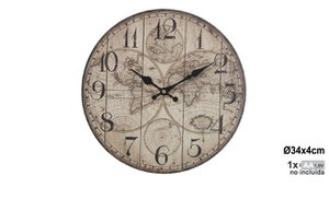 HOLZWANDUHR ø34CM °34X4CM, BATTERIE: 1XAA (NICHT INBEGRIFFEN LL23149