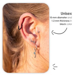 Zwarte Chirurgisch Stalen Ring Piercing — Oorbellen Ringetje Geschikt voor Helix Tragus Septum Lip Neus Wenkbrauw Piercings