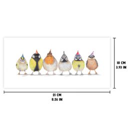 Süße Partyvögel – Geburtstagskarte – 21 x 10 cm