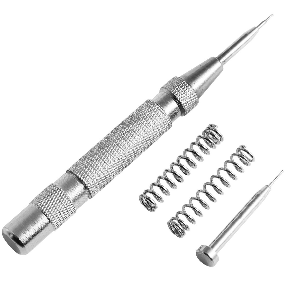 Armbåndsforkorter, erstatningsspids og to erstatningsfjedre, metal, sølvfarvet