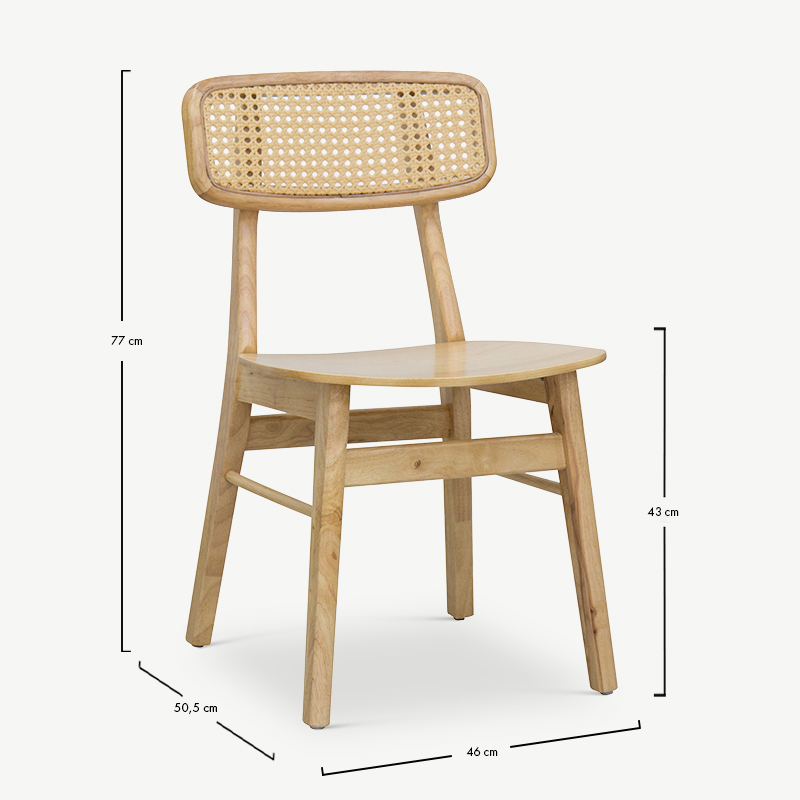 Jenson Esszimmerstuhl, Rattan und Natursitz