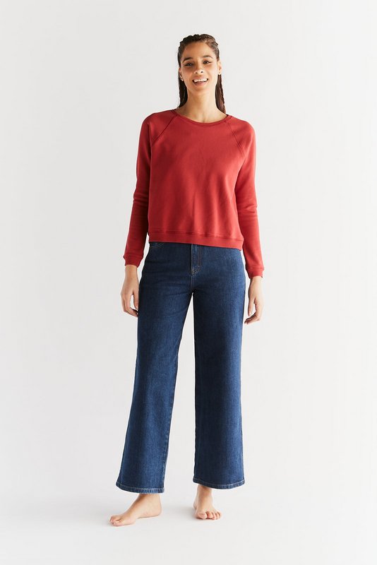 WE1009-231 | Damen Jeans med brede ben - Lapis Blue