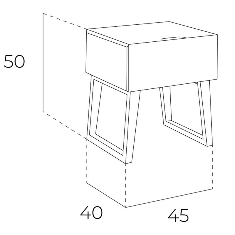 Walnut wood nightstand