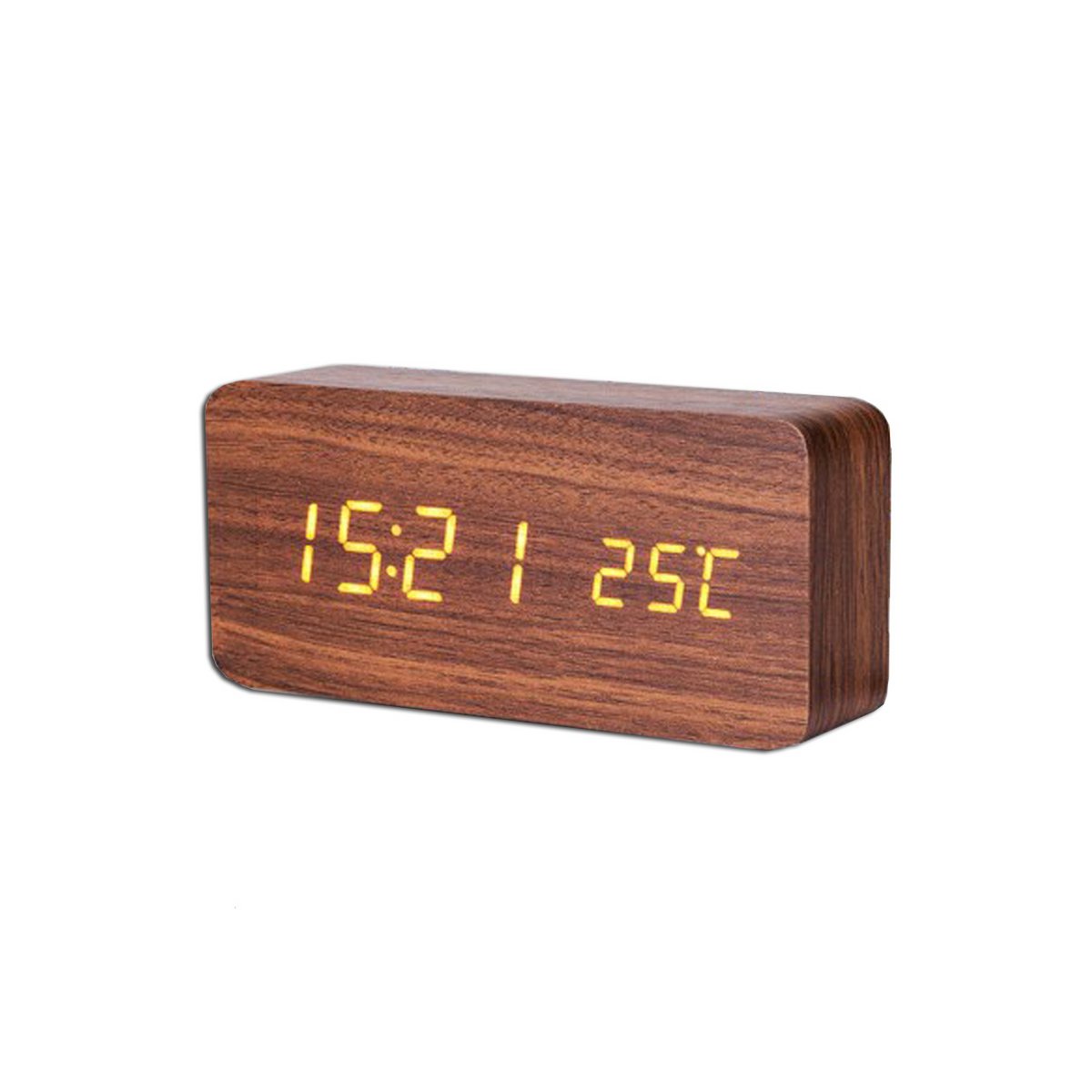 Houten wekker groot Bruin