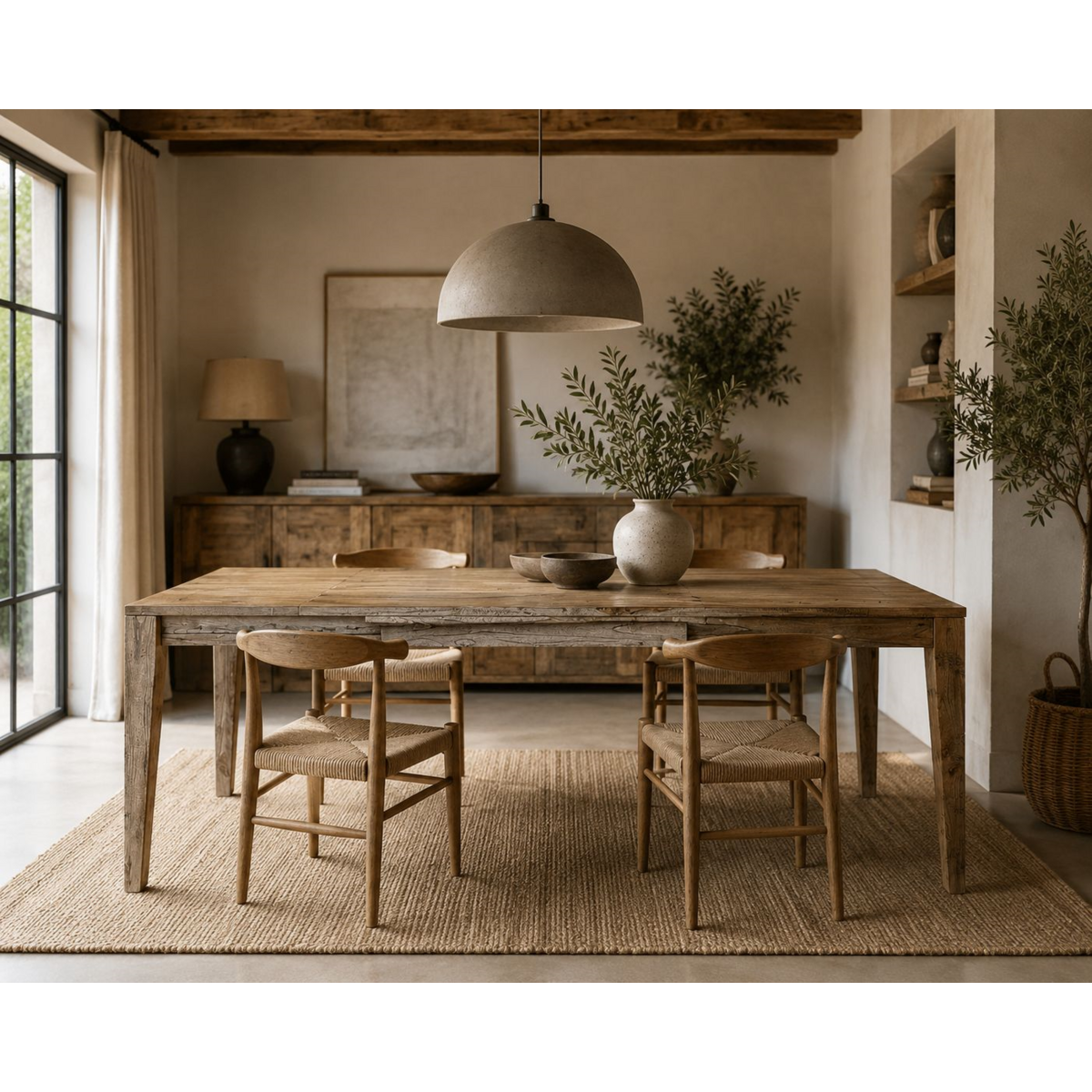 Extendable wooden table 160 x 100 x 80 h cm