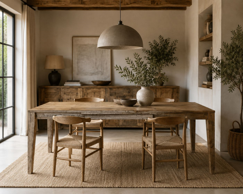 Extendable wooden table 160 x 100 x 80 h cm
