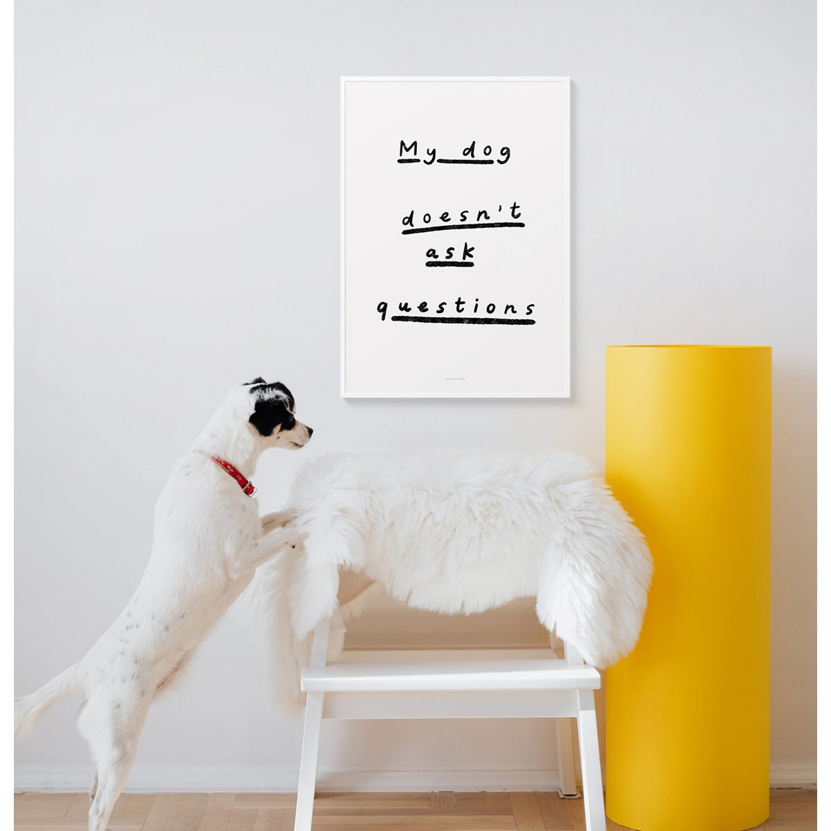 Citation Wall Art Print | Mon chien ne pose pas de questions