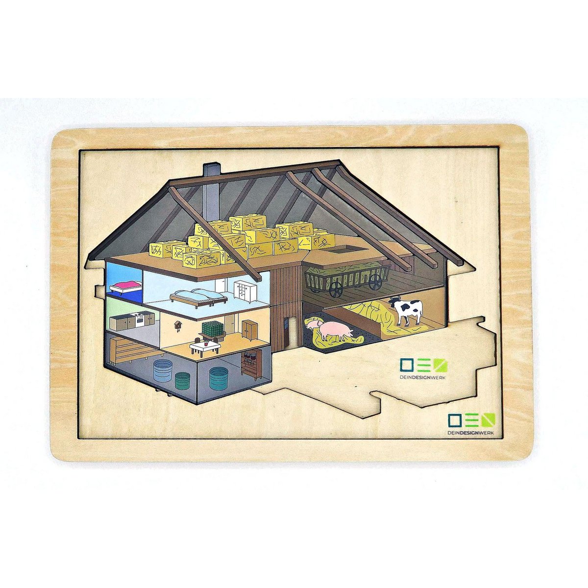 Blick-Durch-Puzzle: Schwarzwälder Bauernhof | Mehrschichtiges Holzpuzzle für die ganze Familie | Geschenk für Schwarzwaldliebhaber
