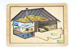 Doorkijkpuzzel: Zwarte Woudboerderij | Meerlaagse houten puzzel voor het hele gezin | Cadeau voor liefhebbers van het Zwarte Woud