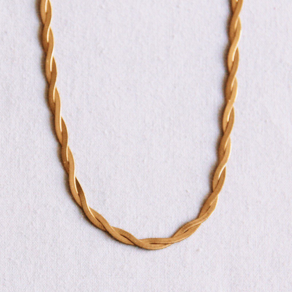 Pleciony łańcuszek „Snake” – złoty kolor