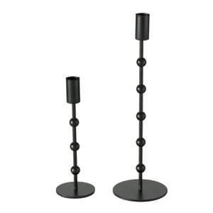Kerzenständer Metall schwarz 2 Stk. H20-30cm