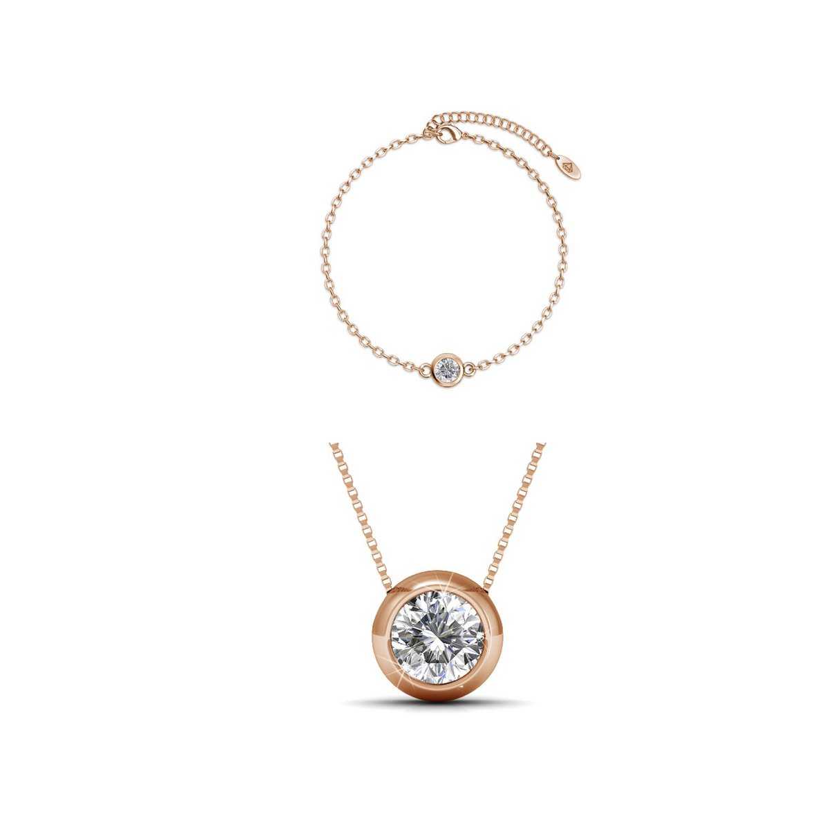 Set Luna di nascita - Oro rosa e cristalli