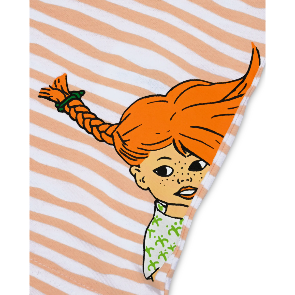 Koaa - Pippi Langstrumpf «rayures» - T-shirt blanc / orange