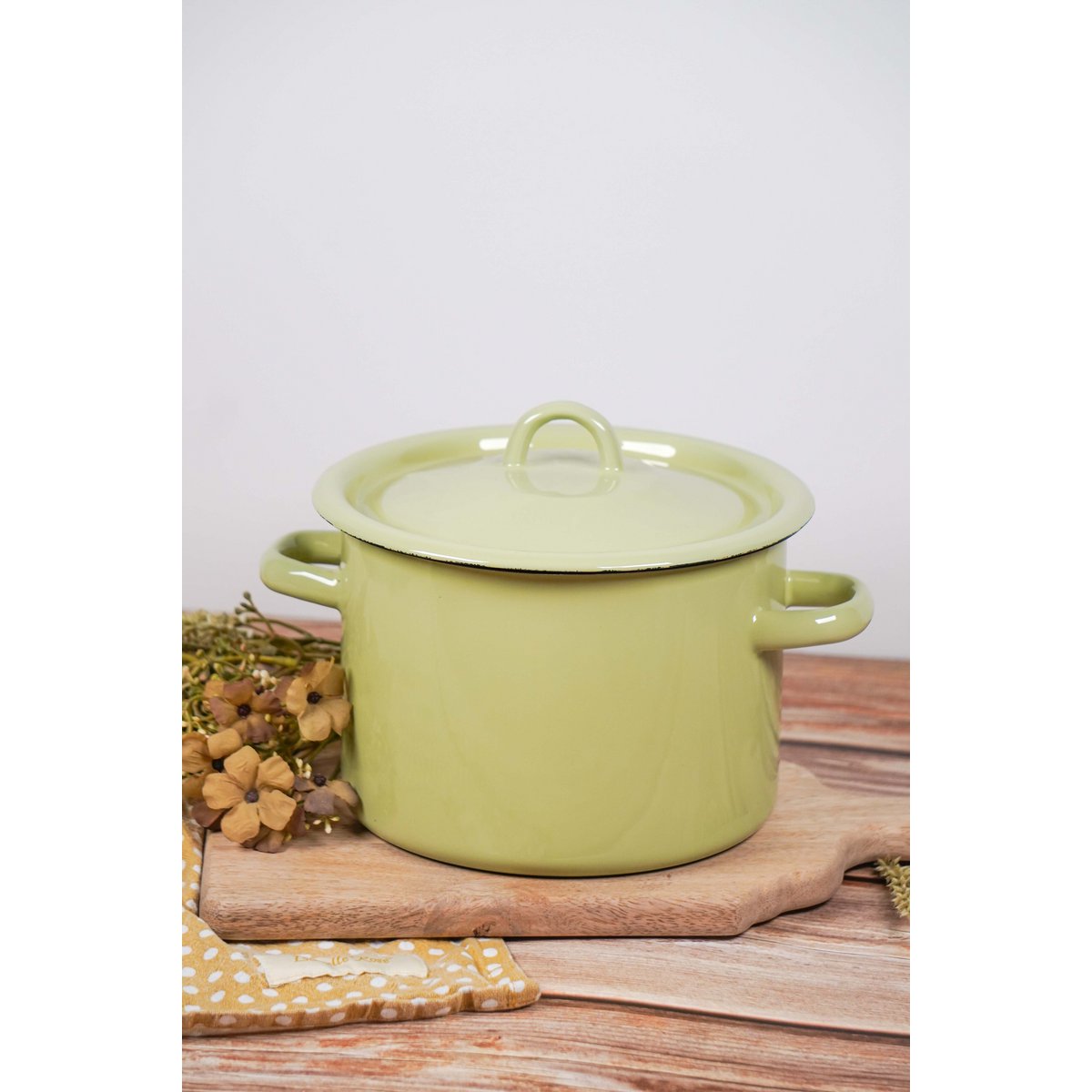 Emaille Pot mit Deckel Citron 3 l Isabelle Rose