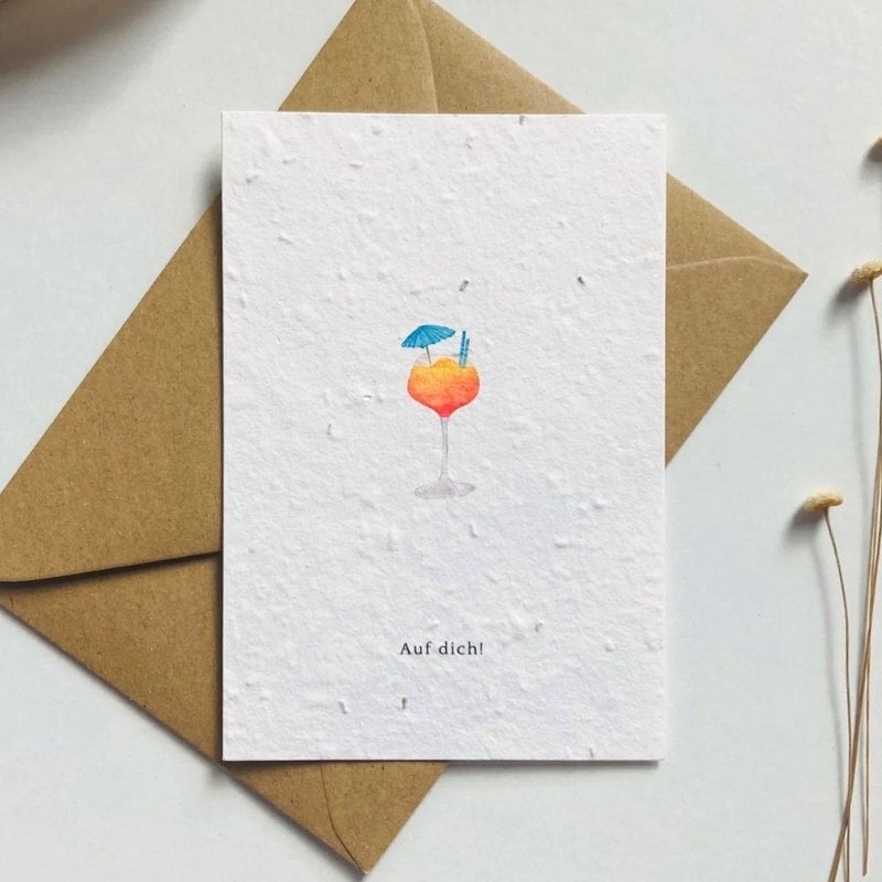 Carte d'anniversaire à planter « Cocktail » | Carte de semences