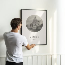 Venedig, Italien - Minimalistisk rejseturisme Vægkunstindretning
