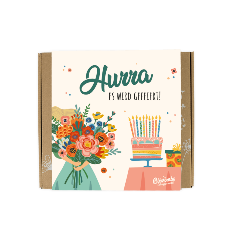 Geschenkbox Mittel - Hurra, es wird gefeiert
