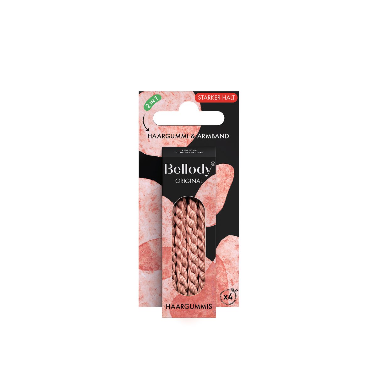 Haargummis Orange - Bellody®(4 Stk.) - Stylisch geflochtene Haargummis