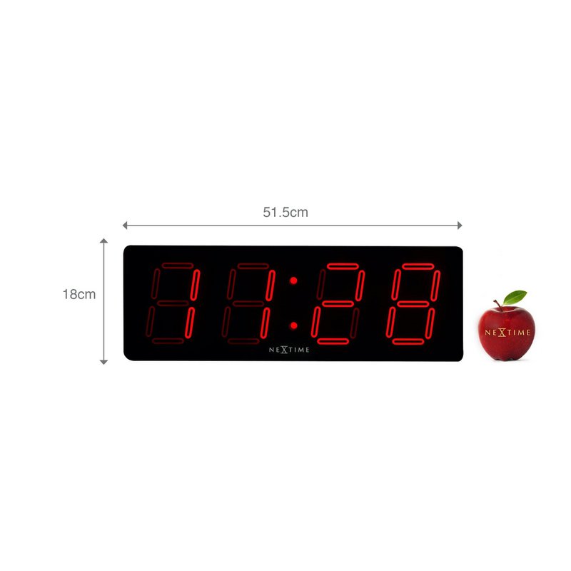Horloge murale/de table - 51,5 x 18x 4,5 cm -Plastique- 'Big D'
