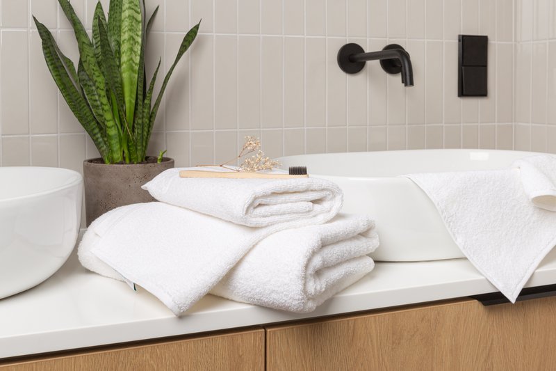 Hemp Terry Towel Set of 3 in White Colour