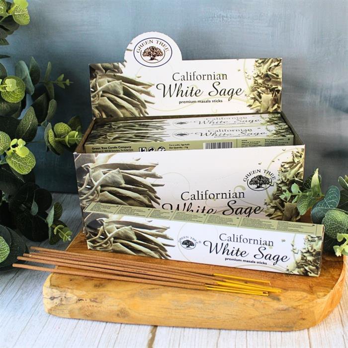 Green Tree Californian White Sage Hand Rolled Natural Incense Sticks