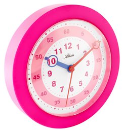 Reloj de pared infantil Atlanta, rosa, Ø 22,5 cm