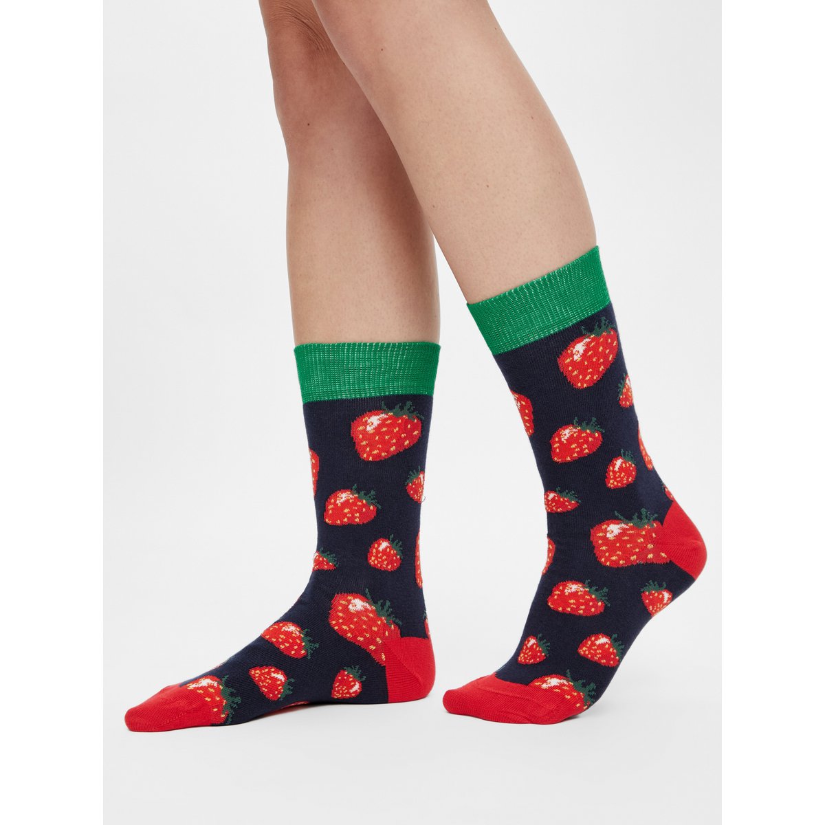 Bio Socken Strawberries - Bunte Socken mit Erdbeeren, Erdbeer-Muster