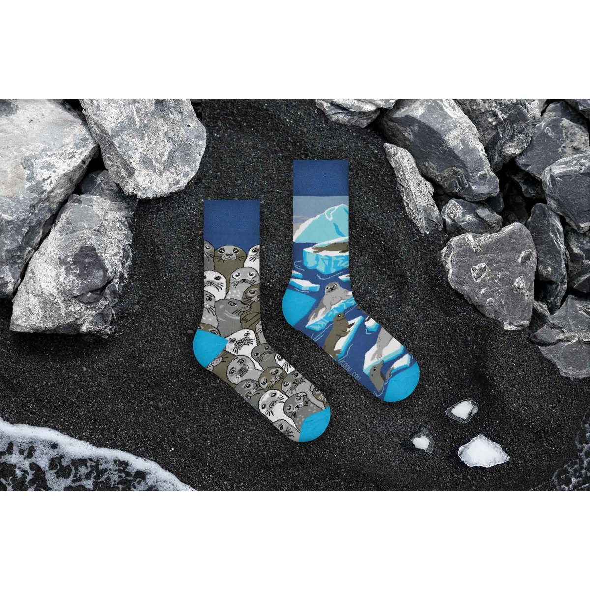 Seals socks | Arctic seal socks - casual mismatched socks