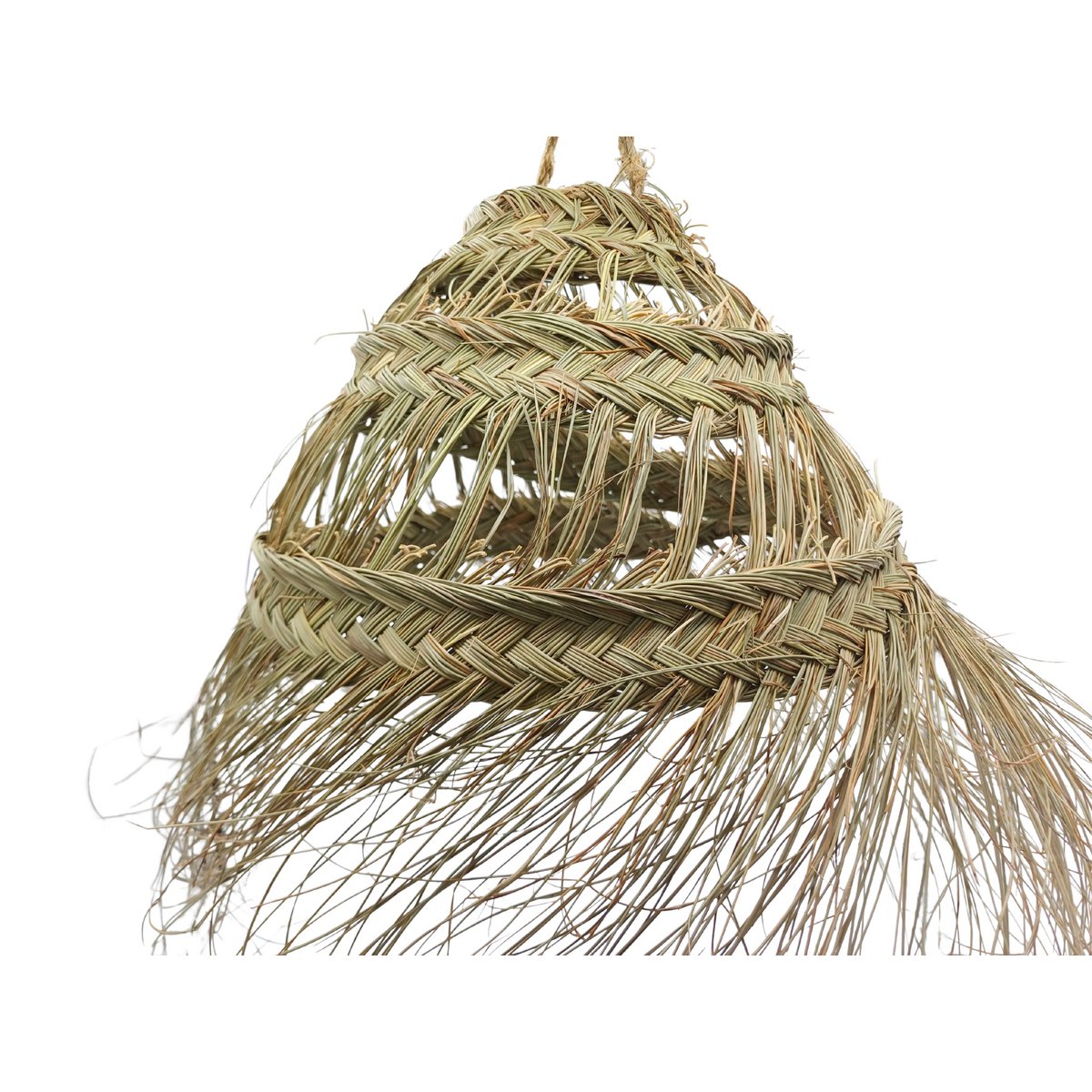 Lámpara artesanal de Esparto y Mimbre, Lámpara de Techo estilo étnico