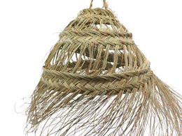 Lámpara artesanal de Esparto y Mimbre, Lámpara de Techo estilo étnico