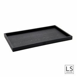 LS Collection® - Rettangolo 50x30cm - Vassoio - Portacandele - Portacandele - Vassoio da portata - Vassoio in legno - Vassoio in legno - Plateau - Decorazione - Accessori per la casa - Nero Opaco
